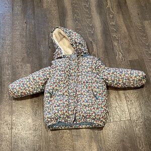 Mini Boden Multicolor Floral Puffer Jacket